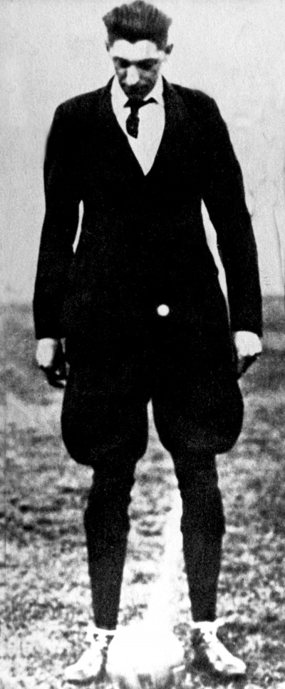 Belgium referee John Langenus prior to an unidentified World Cup 1930 match in Montevideo.