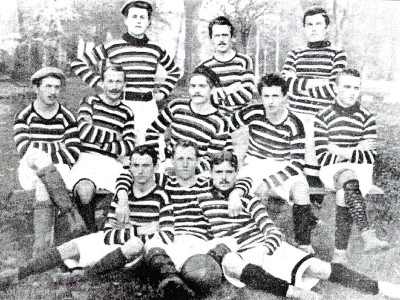 Karding (centre, standing) and fellow players of Freiburg FC in 1898