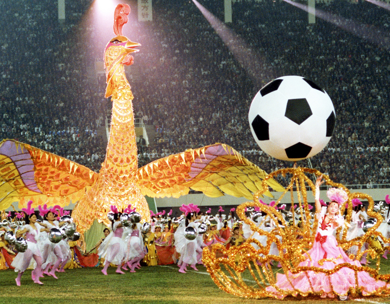 The opening ceremony of the inaugural FIFA Women's World Cup is seen taking place in the Tianhe stadium, in Guangzhou, prior to the opening match between China PR and Norway.