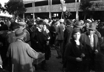 Packed outsides of the Centenario Stadium, prior to the final between Uruguay and Argentina, in Montevideo. Photo taken from outside the stadium by a spectator.