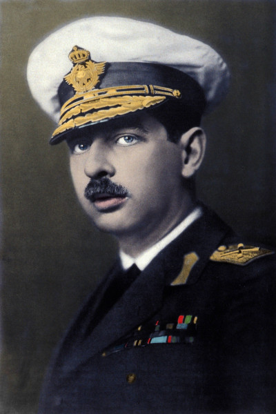 Portrait of Karol II (1893-1953), King of Romania. Coloured photograph.