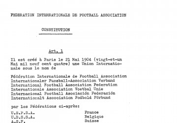 FIFA Constitution 1904 - Page 1